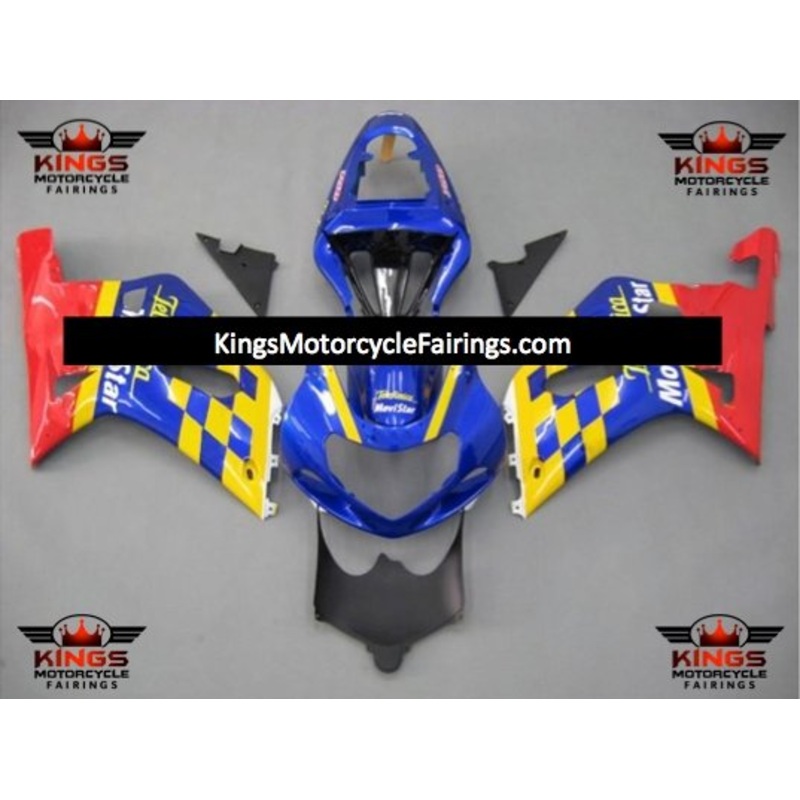 Suzuki GSXR750 (2000-2003) Blue, Yellow & Red Movistar Fairings No Seat Cowl No Bolt Kit No Tank