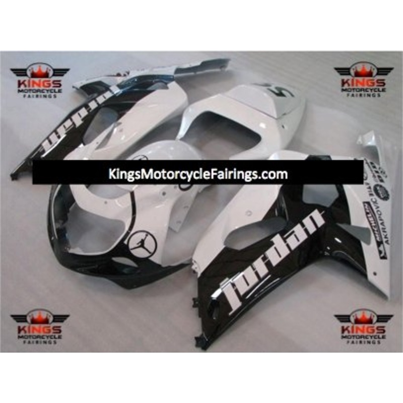 Suzuki GSXR750 (2000-2003) White & Black Jordan Fairings No Seat Cowl No Bolt Kit No Tank