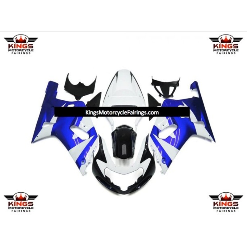 Suzuki GSXR750 (2000-2003) White, Blue & Black Fairings No Seat Cowl No Bolt Kit No Tank