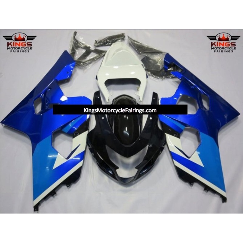 Suzuki GSXR750 (2004-2005) Black, Blue & White Fairings No Seat Cowl No Bolt Kit No Tank