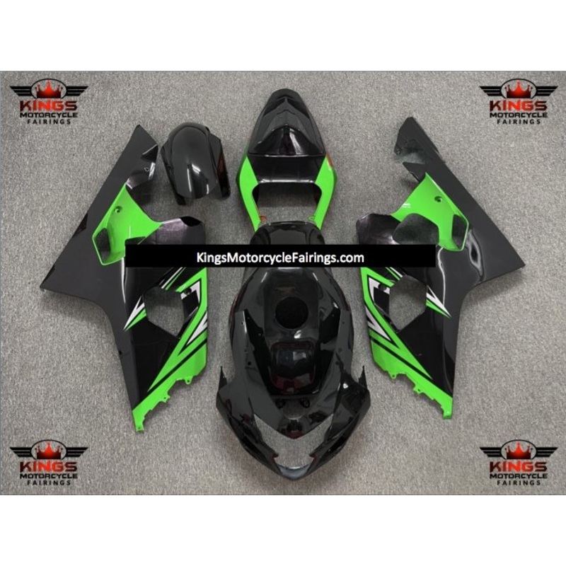 Suzuki GSXR750 (2004-2005) Black & Green Fairings No Seat Cowl No Bolt Kit No Tank
