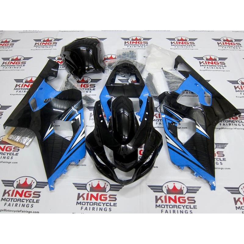 Suzuki GSXR750 (2004-2005) Black & Light Blue Fairings No Seat Cowl No Bolt Kit No Tank