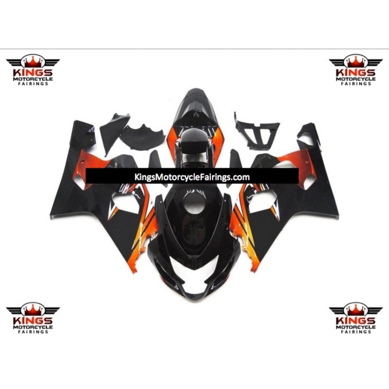 Suzuki GSXR750 (2004-2005) Black, Orange Fairings No Seat Cowl No Bolt Kit No Tank
