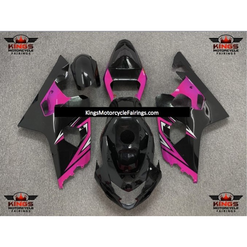 Suzuki GSXR750 (2004-2005) Black & Pink Fairings No Seat Cowl No Bolt Kit No Tank
