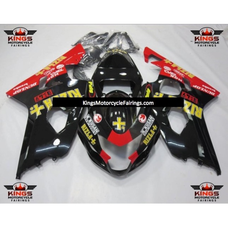 Suzuki GSXR750 (2004-2005) Black, Red & Yellow Rizla Fairings No Seat Cowl No Bolt Kit No Tank