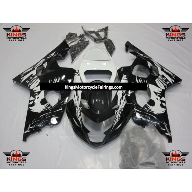 Suzuki GSXR750 (2004-2005) Black & White Les Mis Woman Face Fairings No Seat Cowl No Bolt Kit No Tank