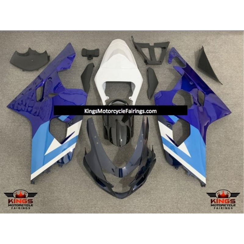 Suzuki GSXR750 (2004-2005) Blue, White, Dark Blue, Light Blue & Black Fairings No Seat Cowl No Bolt Kit No Tank