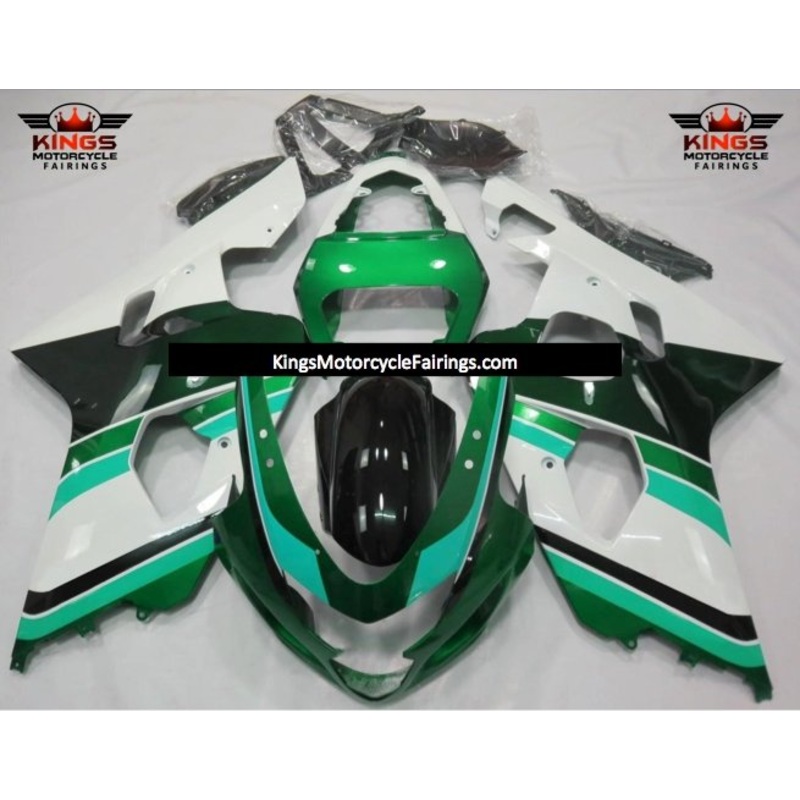 Suzuki GSXR750 (2004-2005) Green, White, Light Green & Dark Green Fairings No Seat Cowl No Bolt Kit No Tank