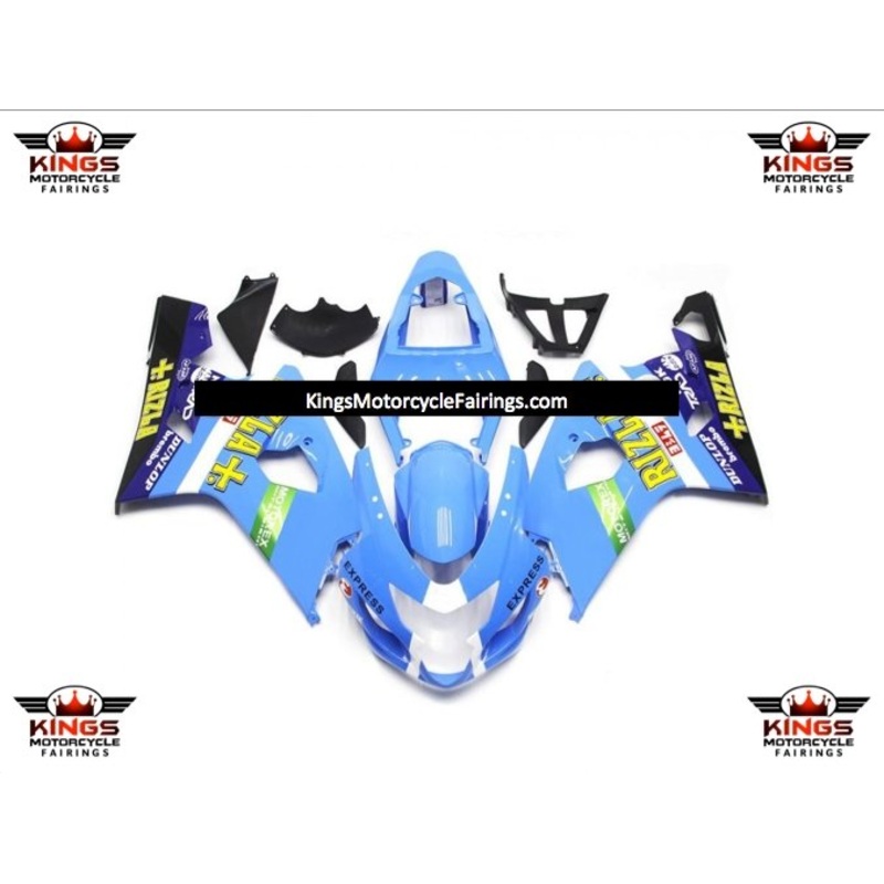 Suzuki GSXR750 (2004-2005) Light Blue, Yellow Rizla Fairings No Seat Cowl No Bolt Kit No Tank