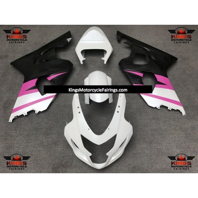 Suzuki GSXR750 (2004-2005) Matte White, Pink & Black Fairings No Seat Cowl No Bolt Kit No Tank