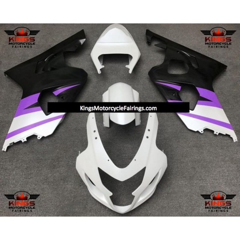 Suzuki GSXR750 (2004-2005) Matte White, Purple & Black Fairings No Seat Cowl No Bolt Kit No Tank