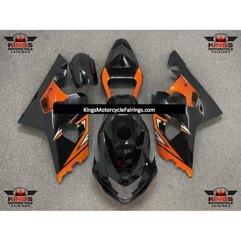 Suzuki GSXR750 (2004-2005) Orange & Black Fairings No Seat Cowl No Bolt Kit No Tank