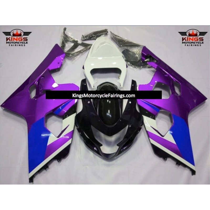 Suzuki GSXR750 (2004-2005) Purple, Black, White & Blue Fairings No Seat Cowl No Bolt Kit No Tank