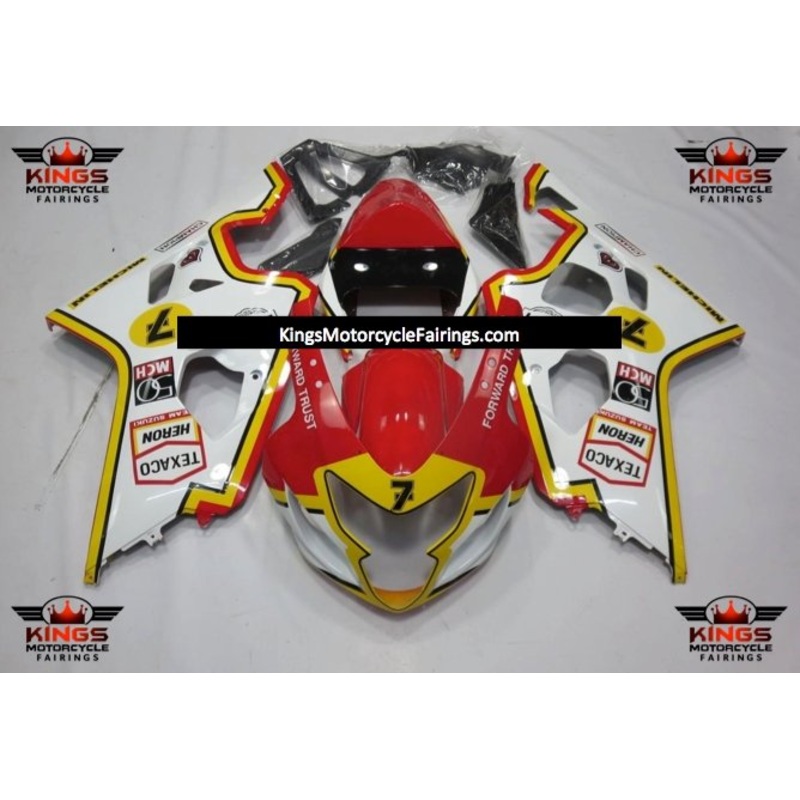 Suzuki GSXR750 (2004-2005) Red, White & Yellow Texaco Fairings No Seat Cowl No Bolt Kit No Tank