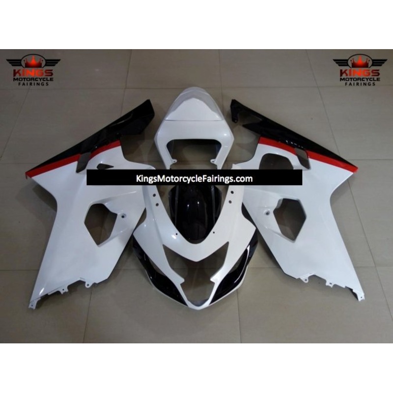 Suzuki GSXR750 (2004-2005) White, Black & Red Fairings No Seat Cowl No Bolt Kit No Tank