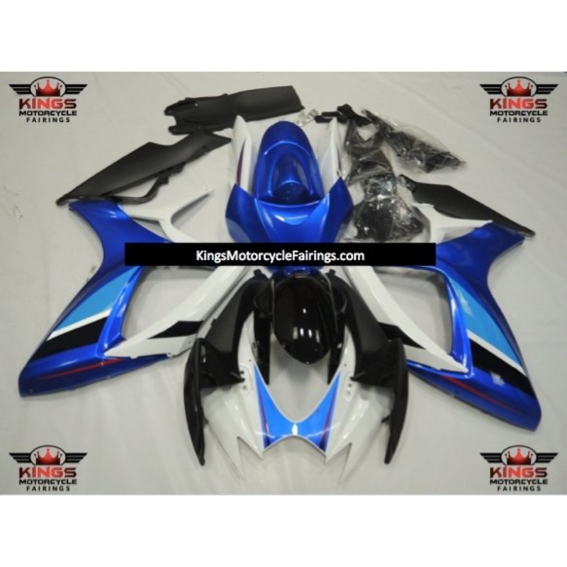Suzuki GSXR750 (2006-2007) Blue, Black, White, Light Blue & Red Fairings No Seat Cowl No Bolt Kit No Tank