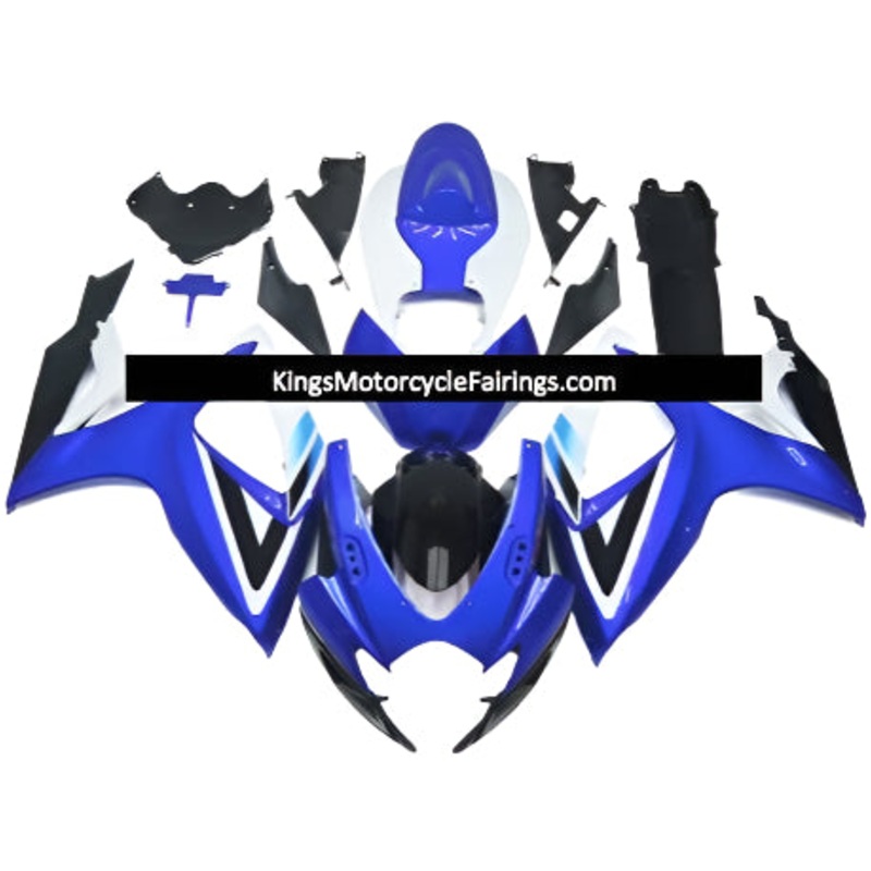 Suzuki GSXR750 (2006-2007) Blue Gloss, White, Black Fairings No Seat Cowl No Bolt Kit No Tank