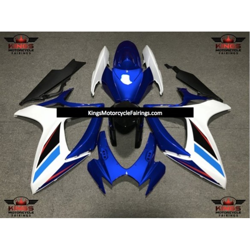 Suzuki GSXR750 (2006-2007) Blue, White, Black & Red Fairings No Seat Cowl No Bolt Kit No Tank