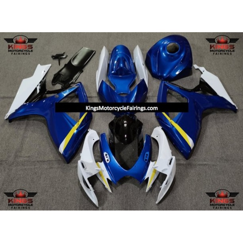 Suzuki GSXR750 (2006-2007) Blue, White, Yellow & Black Fairings No Seat Cowl No Bolt Kit No Tank