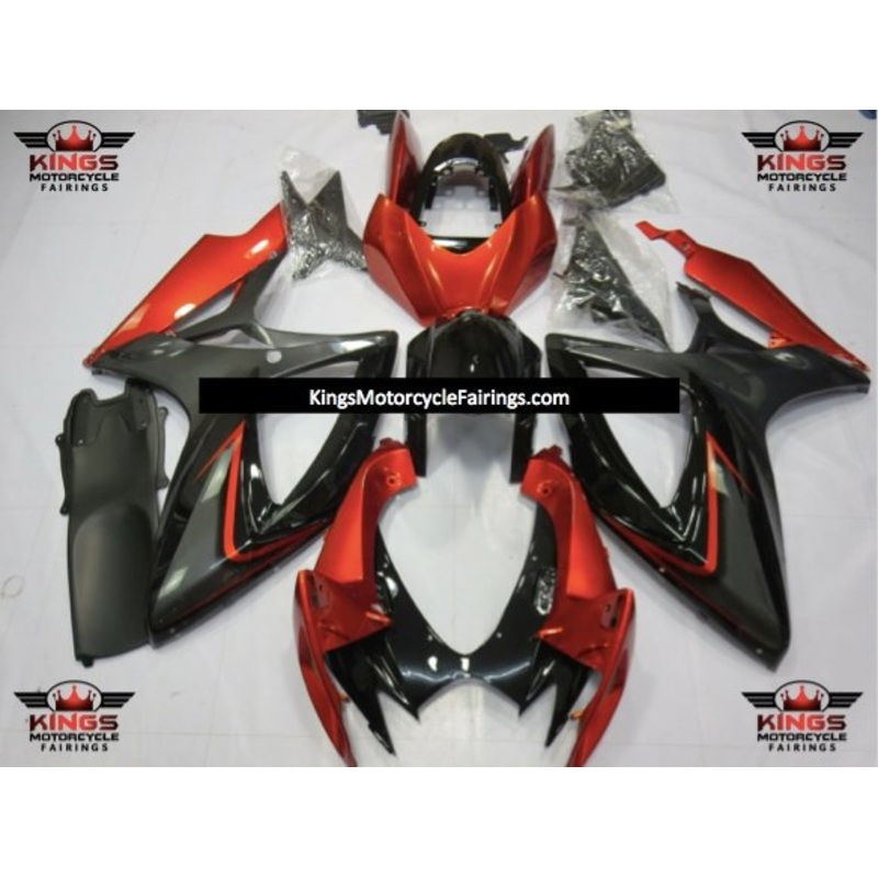 Suzuki GSXR750 (2006-2007) Burnt Orange, Gray, Black Fairings No Seat Cowl No Bolt Kit No Tank
