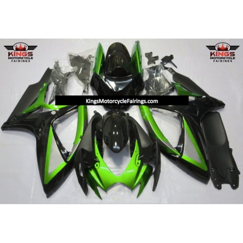Suzuki GSXR750 (2006-2007) Green, Black & Gray Fairings No Seat Cowl No Bolt Kit No Tank