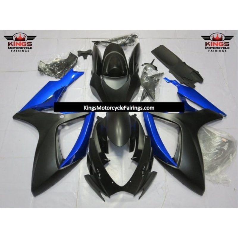 Suzuki GSXR750 (2006-2007) Matte Black & Blue Fairings No Seat Cowl No Bolt Kit No Tank