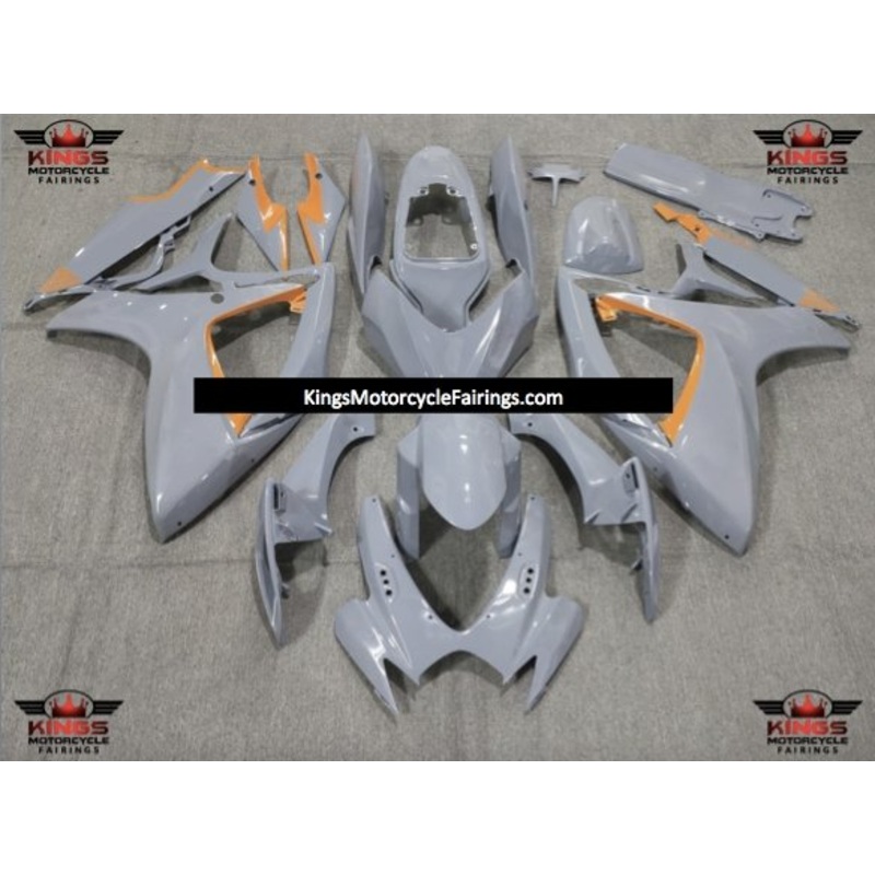 Suzuki GSXR750 (2006-2007) Nardo Gray & Orange Fairings No Seat Cowl No Bolt Kit No Tank