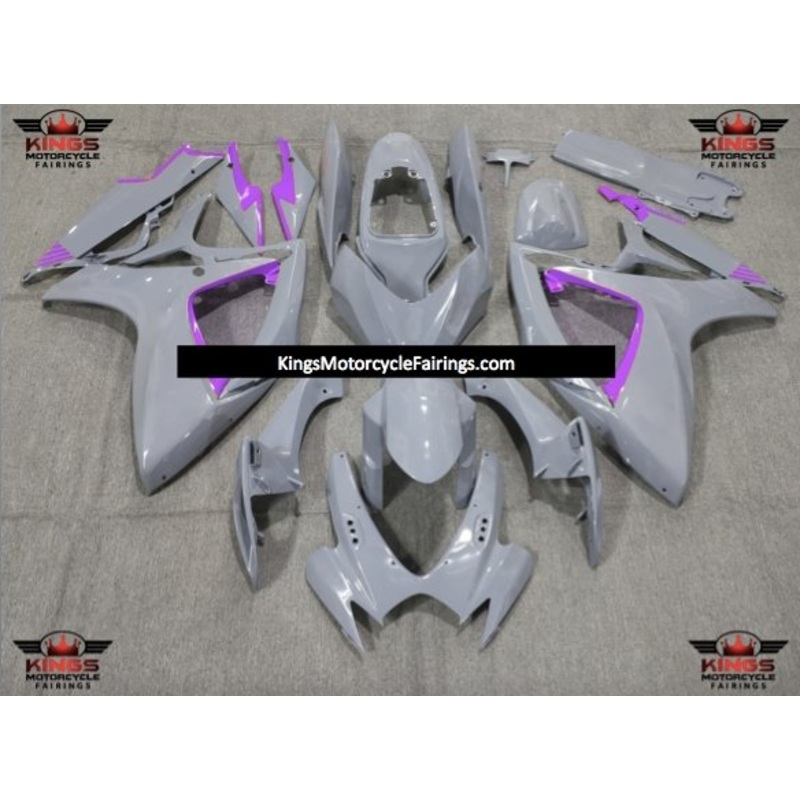 Suzuki GSXR750 (2006-2007) Nardo Gray & Purple Trim Fairings No Seat Cowl No Bolt Kit No Tank
