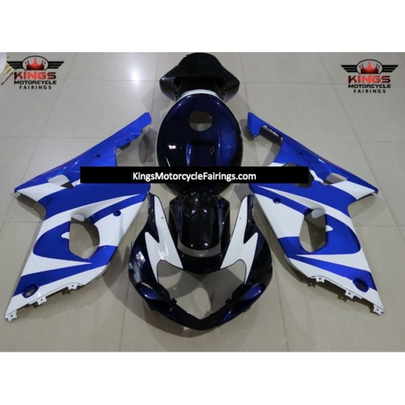 Suzuki GSXR1000 (2000-2002) Blue, White and Dark Blue Fairings No Seat Cowl No Bolt Kit No Tank Cover
