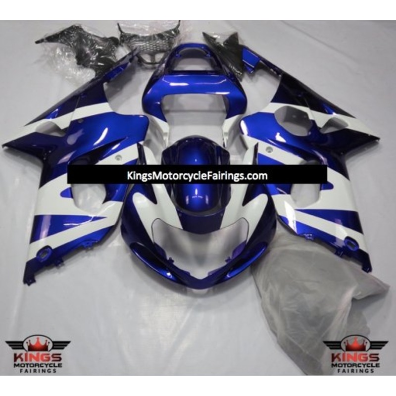 Suzuki GSXR1000 (2000-2002) Blue & White Fairings No Seat Cowl No Bolt Kit No Tank Cover