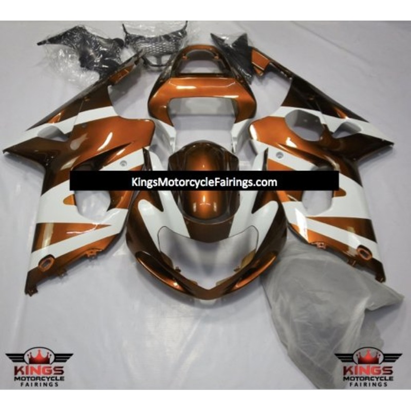 Suzuki GSXR1000 (2000-2002) Orange & White Fairings No Seat Cowl No Bolt Kit No Tank Cover