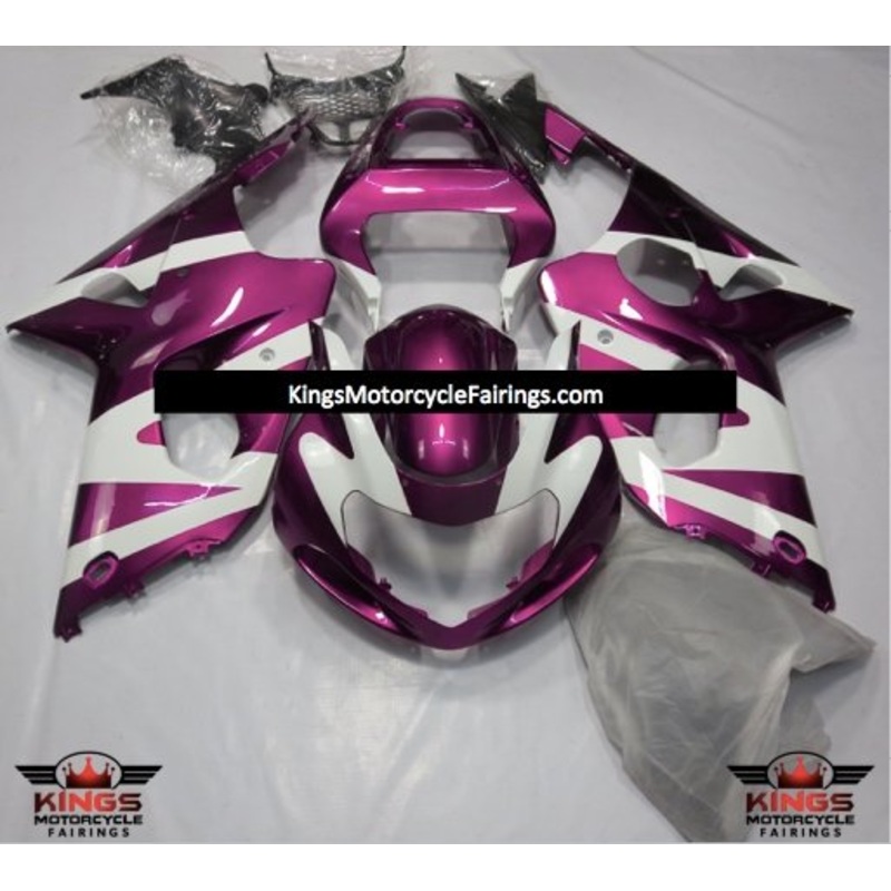 Suzuki GSXR1000 (2000-2002) Pink & White Fairings No Seat Cowl No Bolt Kit No Tank Cover