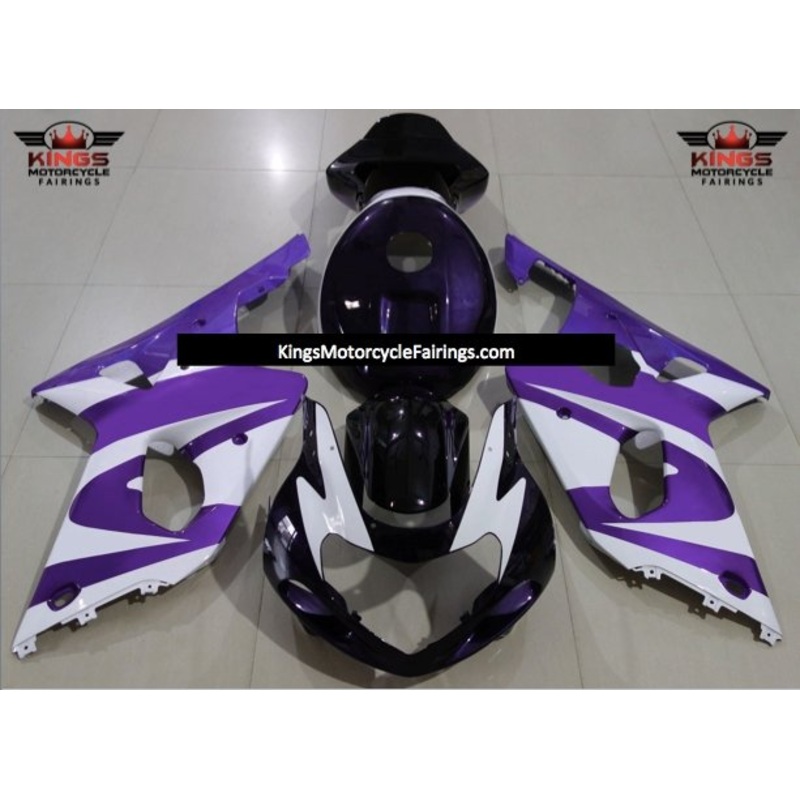 Suzuki GSXR1000 (2000-2002) Purple, White & Dark Purple Fairings No Seat Cowl No Bolt Kit No Tank Cover
