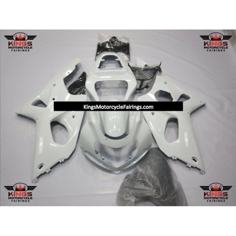 Suzuki GSXR1000 (2000-2002) White Fairings No Seat Cowl No Bolt Kit No Tank Cover