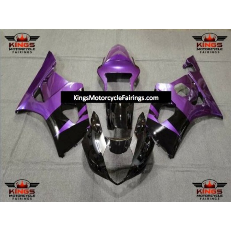 Suzuki GSXR1000 (2003-2004) Purple, Black & White Fairings Clear Windscreen: Free No Seat Cowl No Bolt Kit