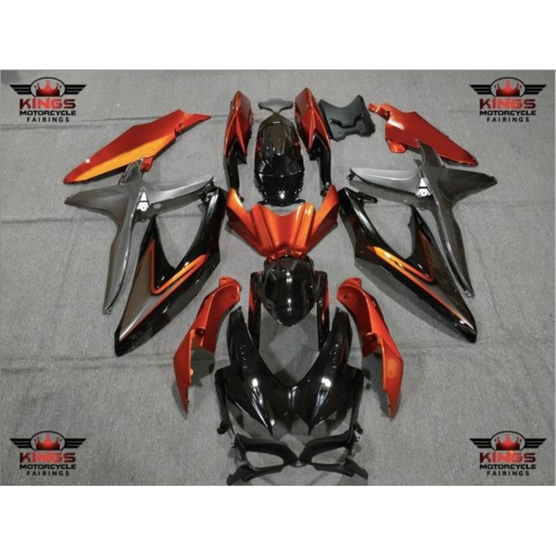 Suzuki GSXR600 (2008-2010) Black, Orange & Gray Fairings No Seat Cowl No Bolt Kit No Tank