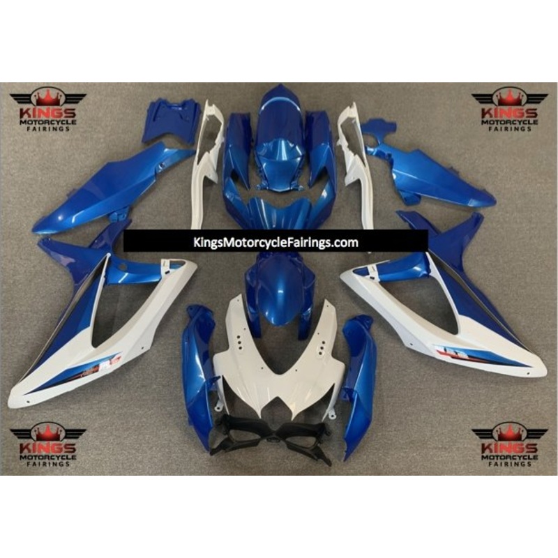 Suzuki GSXR600 (2008-2010) Blue & White Fairings No Seat Cowl No Bolt Kit No Tank