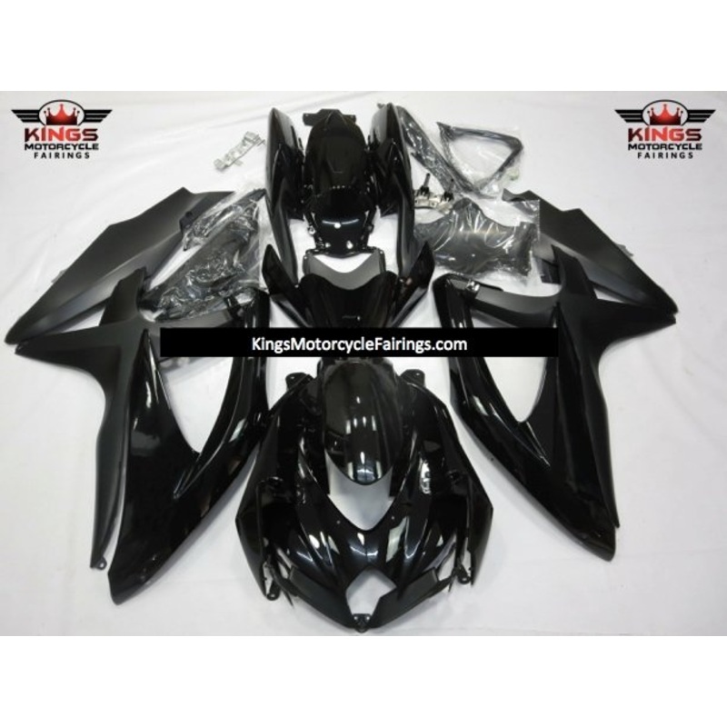 Suzuki GSXR600 (2008-2010) Gloss Black & Matte Black Fairings No Seat Cowl No Bolt Kit No Tank