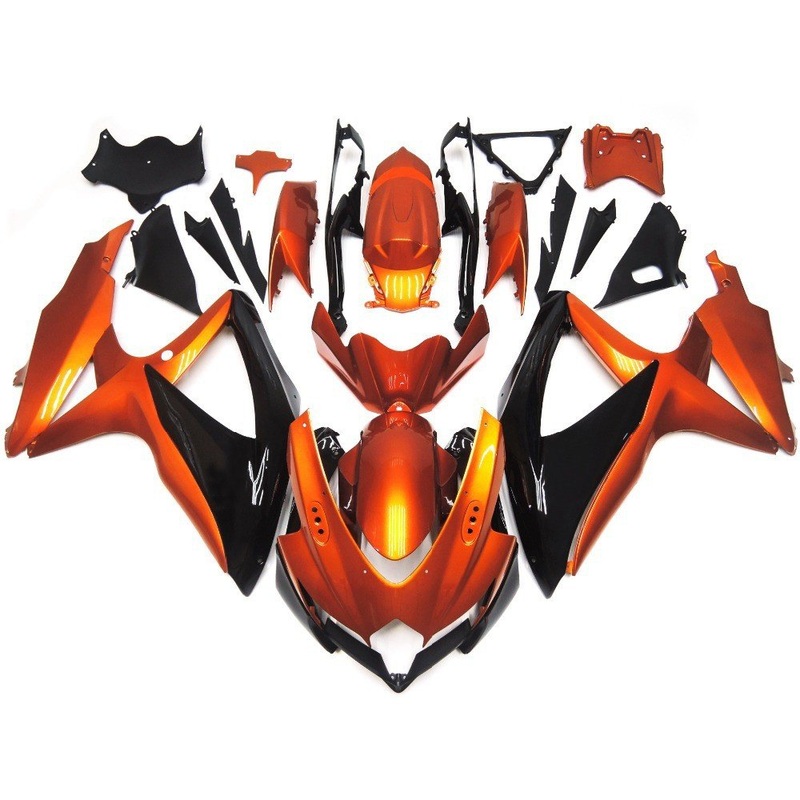 Suzuki GSXR600 (2008-2010) Orange, Black Fairings No Seat Cowl No Bolt Kit No Tank
