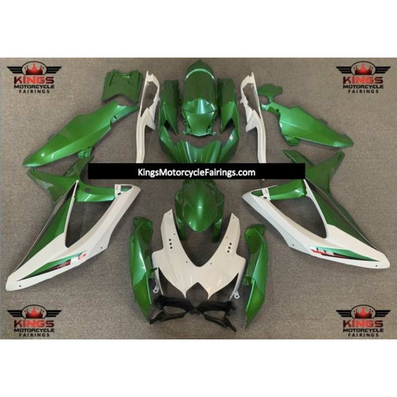Suzuki GSXR600 (2008-2010) White & Green Fairings No Seat Cowl No Bolt Kit No Tank