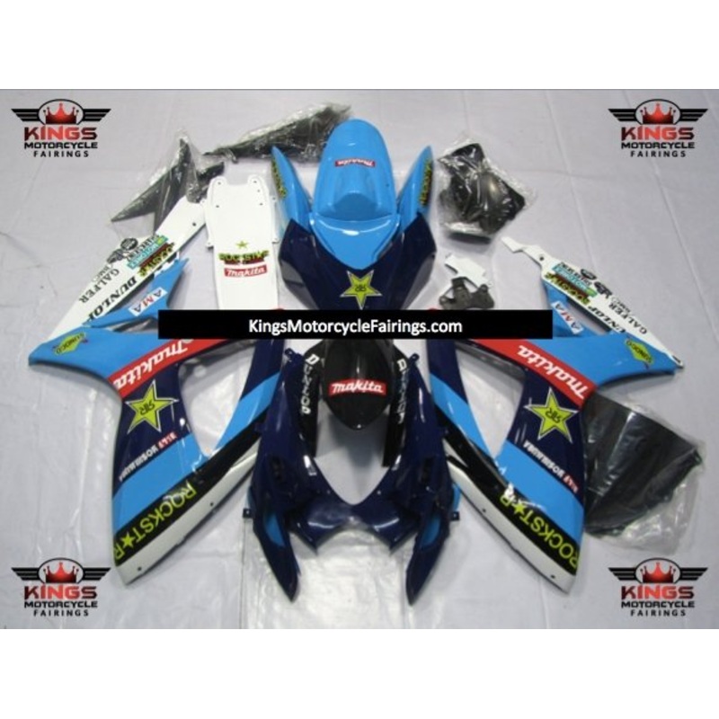 Suzuki GSXR750 (2006-2007) Blue Rockstar Fairings No Seat Cowl No Bolt Kit No Tank