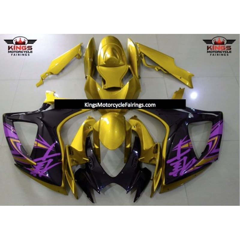 Suzuki GSXR750 (2006-2007) Gold, Black & Purple Fairings No Seat Cowl No Bolt Kit No Tank