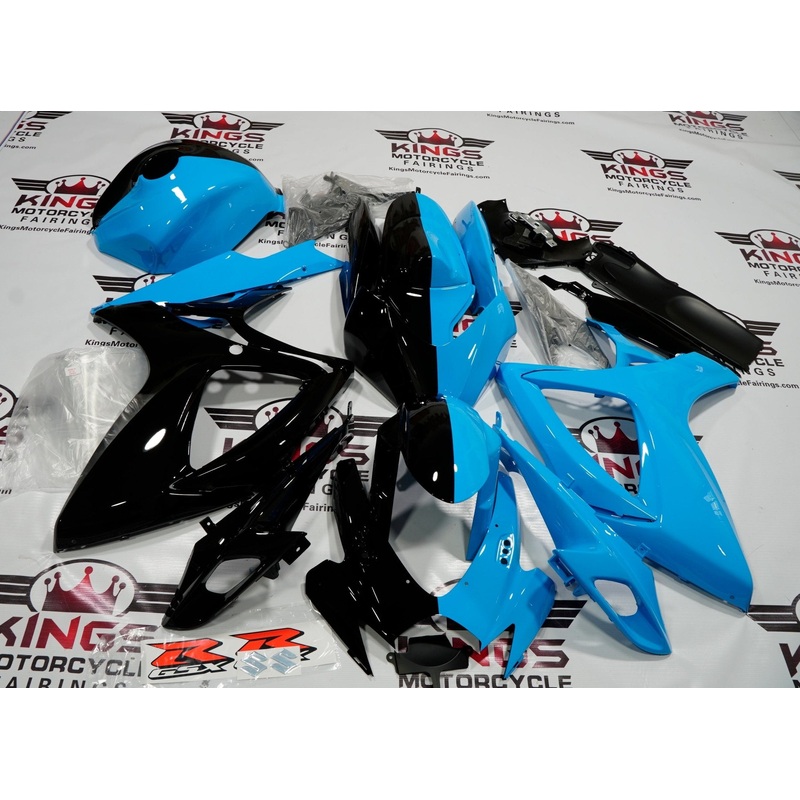 Suzuki GSXR750 (2006-2007) Half Black & Half Blue Fairings No Seat Cowl No Bolt Kit No Tank