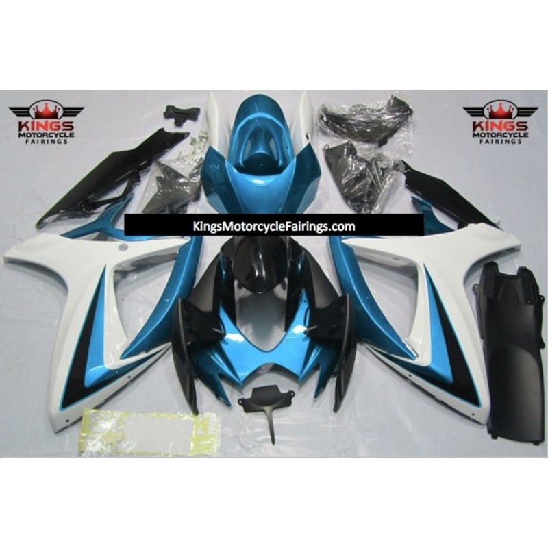 Suzuki GSXR750 (2006-2007) Light Blue, White & Black Fairings No Seat Cowl No Bolt Kit No Tank