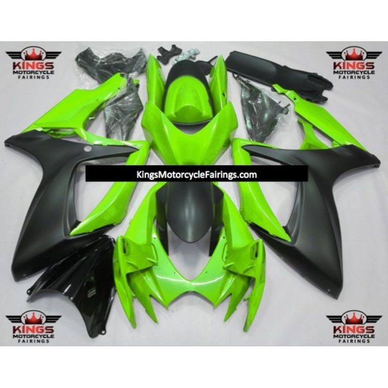 Suzuki GSXR750 (2006-2007) Lime Green & Matte Black Fairings No Seat Cowl No Bolt Kit No Tank