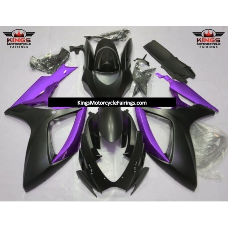 Suzuki GSXR750 (2006-2007) Matte Black & Purple Fairings No Seat Cowl No Bolt Kit No Tank