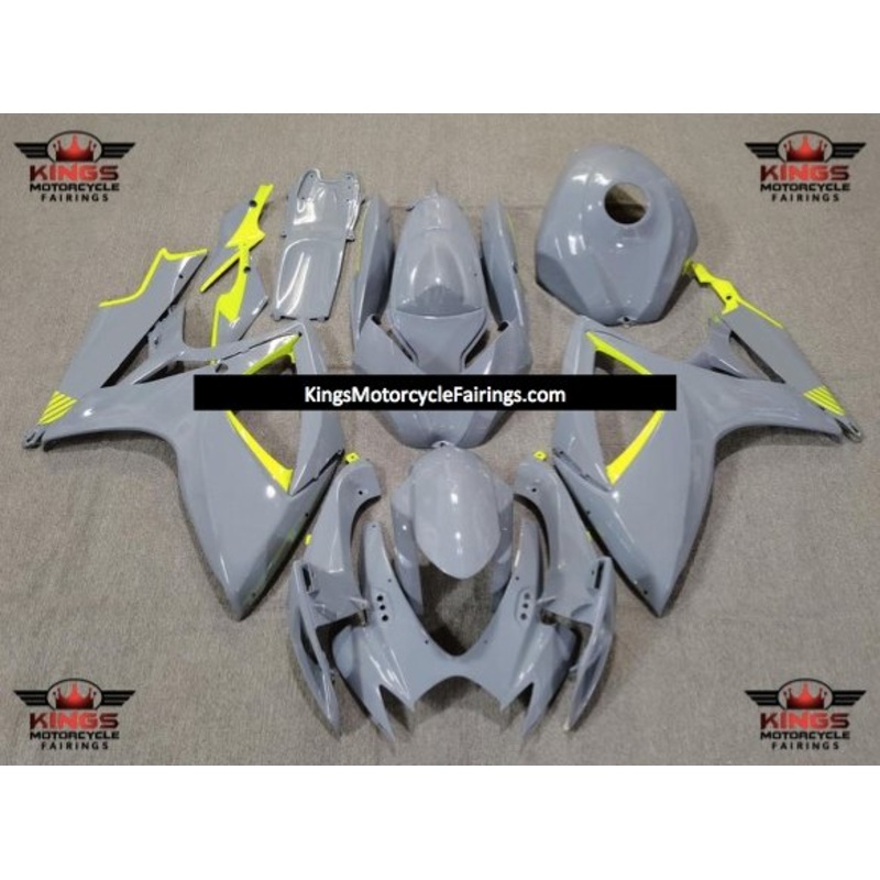 Suzuki GSXR750 (2006-2007) Nardo Gray & Neon Yellow Fairings No Seat Cowl No Bolt Kit No Tank