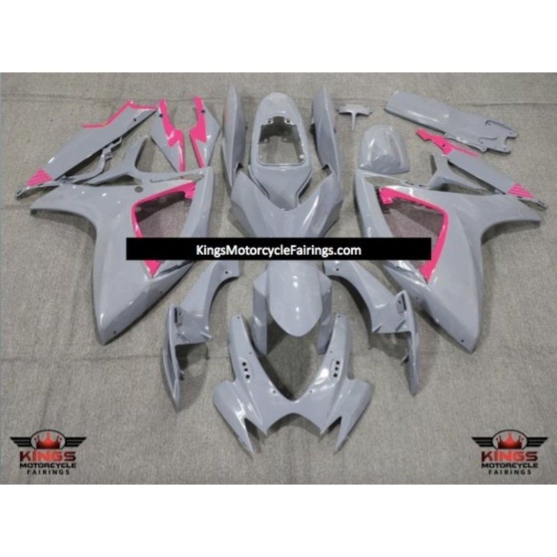 Suzuki GSXR750 (2006-2007) Nardo Gray, Pink Fairings No Seat Cowl No Bolt Kit No Tank