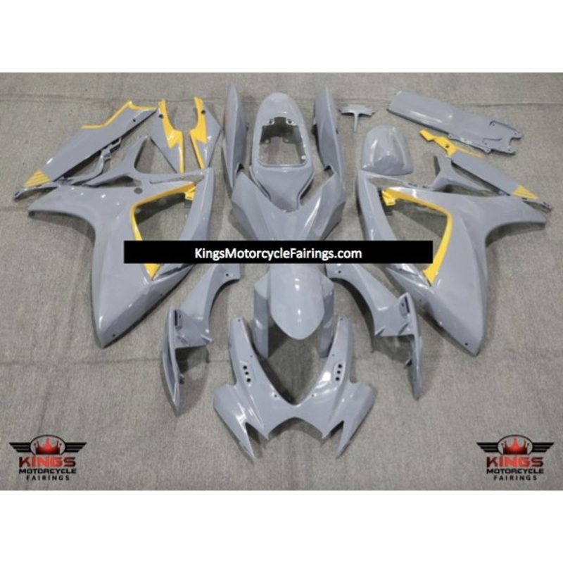 Suzuki GSXR750 (2006-2007) Nardo Gray & Yellow Fairings No Seat Cowl No Bolt Kit No Tank