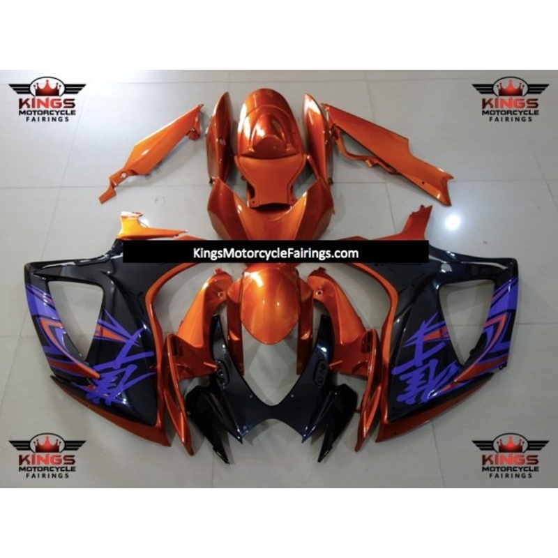 Suzuki GSXR750 (2006-2007) Orange, Black & Purple Fairings No Seat Cowl No Bolt Kit No Tank